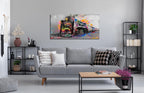 JKWALL77 Graffiti Train Wall-Art - Banksy Canvas Wall Art For Living Room - Modern Art Wall Decor Ready To Hang Size 40" x 20"