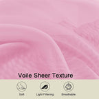 Pink Sheer Curtains 84 Inches Long 2 Panels, Soft Airy Light Filtering Curtains - Image 3