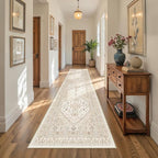 Kitchen Runner Rug Non Slip Washable Rugs 2.5x10, Cream/Beige | Soft Ultra-Thin - Image 5