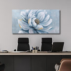 Belmrxne Flower Wall Art Blue and Gold Wall Decor Funky Canvas Painting Wall Prints Aesthetic Modern Artwork for Living Room Bedroom Dining Room Office Home Decor 24x48inch