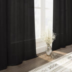 Vintage Black Linen Curtains 102 Inches Long - Image 5