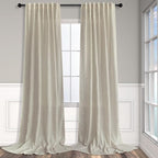 Pitalk Flax Linen Extra Long Curtains 120 Inch Length by Pitalk