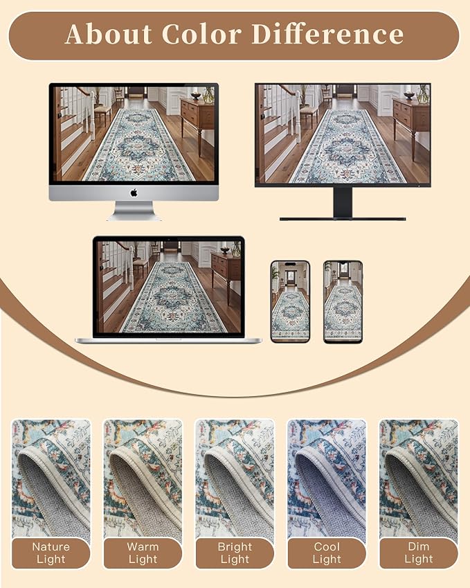 Madane Hallway Runner Rug 3x12 Washable Kitchen Runners 12ft, Soft Low-Pile - Image 9