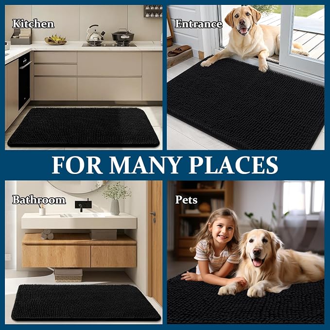 OLANLY Dog Door Mat for Muddy Paws 40x24, Super Absorbent Chenille Mud Mat | - Image 8