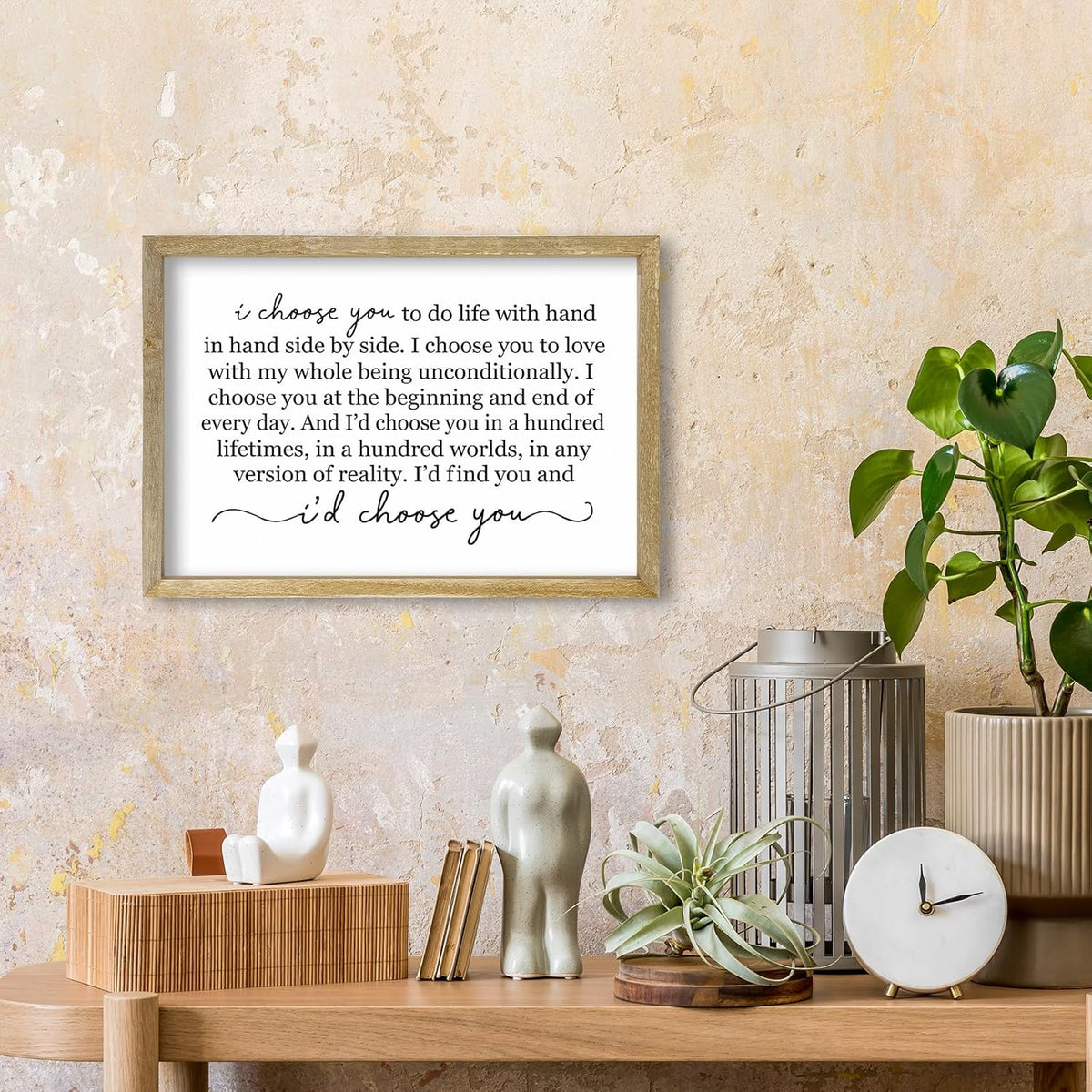 I Choose You To Do Life Sign Wall Decor 16X11 I Love You InchRomantic Marriage Art Wooden Framed Wall Hanging (Wood)