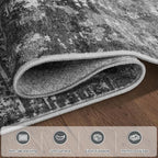 8x10 Area Rugs for Living Room Bedroom Dining Room Washable Black Grey | Soft - Image 4