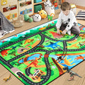 Kids Rug, Car Carpet for Kids' Toy Cars, 6x9 Ft Dinosaur Rug, Dino Safari Road Mat for Playroom, Educational Learning & Game Area Baby Play Mat Carpet for Children