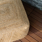 Pouf Ottoman, Square Braided Natural Jute Ottoman Pouf for Living Room or Bedroom, Floor Chair, Foot Rest or Decorative Home Decor