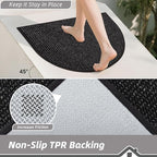 BEQHAUSE Dirt Trapper Door Mat 17" x 30" Half Circle Non Slip Rugs, Absorbent - Image 4