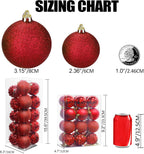 Lulu Home Christmas Ball Ornaments, 20 Ct 3.15" Pre-Strung Hanging Ornament Decorations, Xmas Shatterproof Plastic Balls for Holiday Party Wreath Garlands Trees, Red