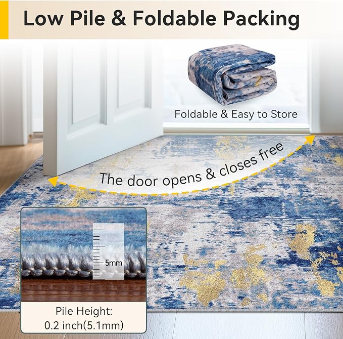 RELEANY Washable 5'x7' Abstract Area Rug - Image 8