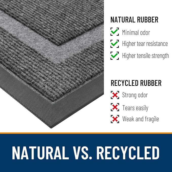 OLANLY Front Door Mat Outside 47x17, All-Season Heavy-Duty Rubber Doormat | - Image 4