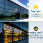 DUOFIRE One Way Window Film Privacy See Out Not in Heat Blocker Tint Reflective Mirror Tinting Film for Home Static Cling Anti-UV Sun Blocking Window Covering（Dark Silver, 11.8x78.7in）