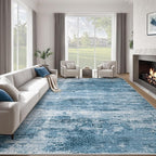 Washable Rug 8x10 Area Rugs for Living Room: Large Neutral Soft Rug Abstract by LOSBULAKE
