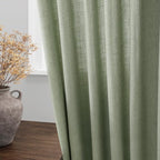 Light Sage Linen Curtains 96 Inches Long 2 Panels Set - Image 4