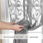 Furman Grey Sheer Curtains 72 inches Long 2 Panels Set, Light Filtering Top Rod - Image 5