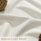 100% Blackout Linen Curtains for Bedroom 90 Inches Long Natural Cream Black Out - Image 4