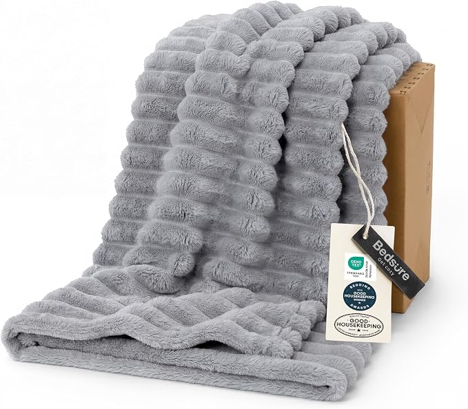 Bedsure Soft Twin Blanket for Bed Decor Gifts Light Grey 60"x80" | Birthday by Unknown