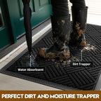 Front Door Mat, Heavy Duty Waterproof Doormat 29.5"x17", Stain Fade Resistant - Image 3