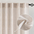 MIULEE Natural White Linen Curtains 52x72 Inch Long by MIULEE