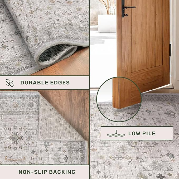 Washable Long Runners for Hallways, 3x8 Low Pile Kitchen Runner Rug, Bohemian - Image 5