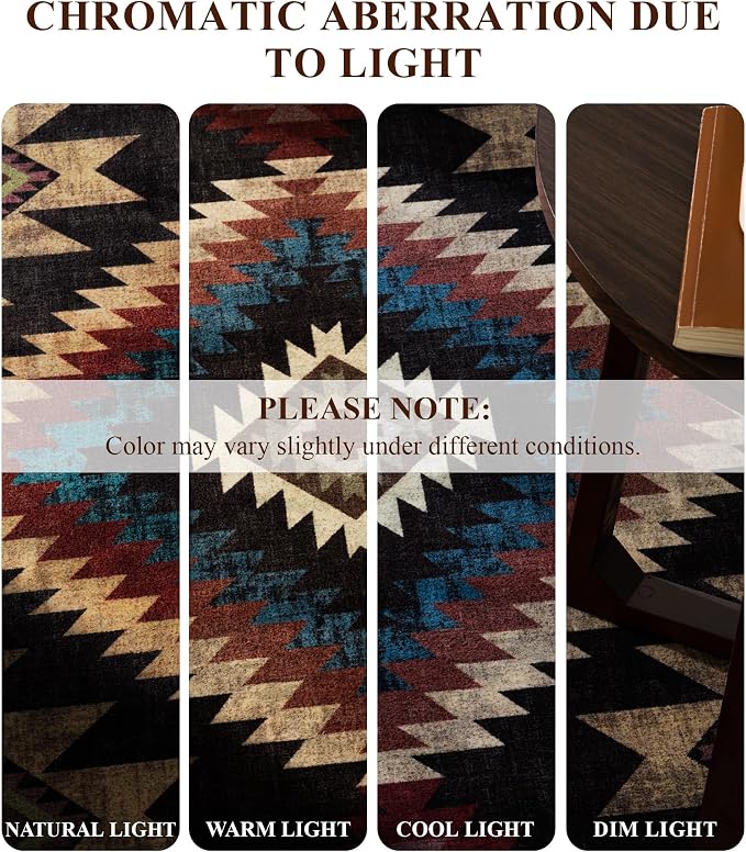Rustic Cabin Area Rug for Bedroom 5x7, Machine Washable Lodge Bear Rug - Image 8