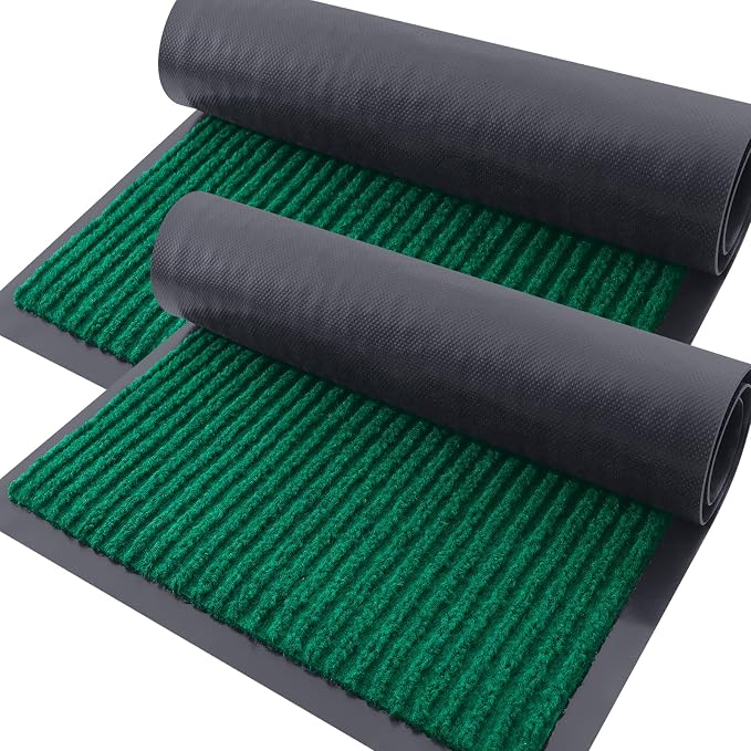 OLANLY 2-Pack Front Door Mats 35x23, Waterproof Heavy-Duty Doormats | Green by OLANLY