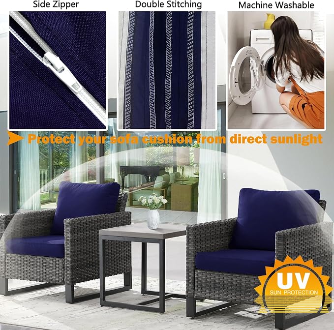 Sqodok Patio Cushion Cover 19x19 inch, Outdoor Seat Cushion Slip Cover - Image 4