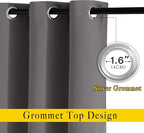 NICETOWN Grey Blackout Curtains 63 inch Length - Image 2