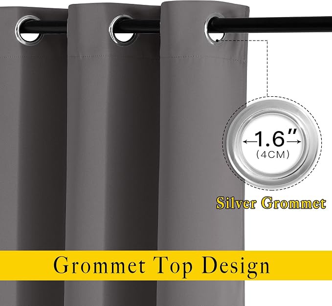 NICETOWN Bedroom Blackout 102 inch Curtains - Image 3