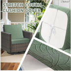 CALBODE 8Pcs Stretch Couch Cushion Covers, Water Resistant Outdoor Sofa Cuhsion - Image 6