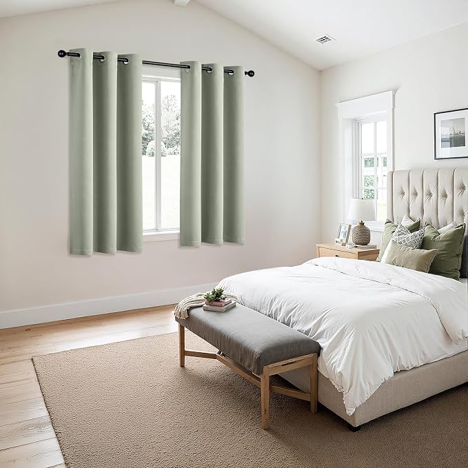 MIULEE Blackout Curtains for Bedroom 2 Panels 40 x 63 Inch Long Sage Green | - Image 6