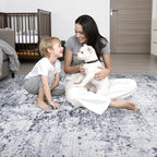 3x10 Washable Runner Rug：Modern Abstract Kitchen Soft Carpet Grey | - Image 8