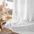 MIULEE White Linen Curtains Short 63 Inch Long 2 Panels - Image 7