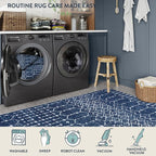 Lahome Moroccan Blue Rugs for Living Room Washable Rugs 8x10 Non-Slip - Image 4