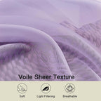 Kitchen Curtains 24 Inch Length Tier 2 Pieces, Lavender Sheer Curtain Solid - Image 3