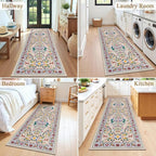 HEBE Hallway Runner Rug 2'x6', Washable Non Slip Kitchen Rug Runner | Soft Boho - Image 7