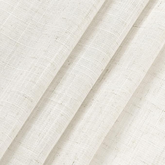 Cream Linen Kitchen Curtains 30 Inches Long 2 Panels Back Tab Rod Pocket - Image 7
