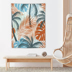 ICMOLYYENLO Palm Leaf Tapestry Wall Hanging, Tropical Leaves Plant Jungle Green Hawaiian Art Home Decor for Guest Bedroom Living Room Dormitory 50x60 Inch