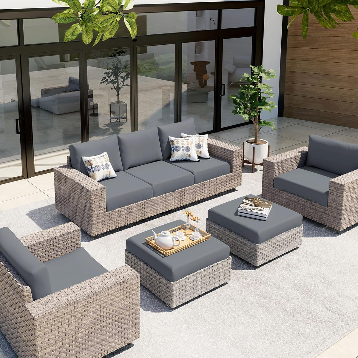 hyha Waterproof Couch Cushion Covers, Sectional Sofa Slipcovers Washable, L Shape Chaise Dog Couch Covers for Sectional Sofa, Universal Furniture Protector (1 Piece for Chaise XL, Dark Grey)