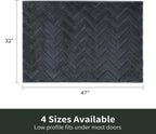 Stiio Dirt Trapper Door Mat 32x47 Inches, Front Doormat Indoor Outdoor Entrance Low Pile, All-Season, All-Weather Absorbent Entry Rug, Washable Non Slip Rug for Entryway, Dark Grey