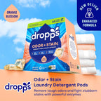 Dropps Odor & Stain Biobased Power Laundry Detergent Pods, Orange Blossom (64 Pods) - HE Compatible Laundry Pods for Fresh Clothes – Laundry Soap Supplies & Recyclable Paperboard Packaging
