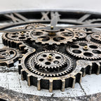 HOIBAI Large Wall Clock, Wall Clocks for Living Room Decor 36 Inch Farmhouse Vintage Rustic Kitchen Wall Decor Vintage Roman Oversized Wall Clock for Home Bedroom House, Moving Gears Clock