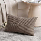 Fancy Homi Set of 2 Light Brown Lumbar Decorative Throw Pillow Covers 16x26 Inch - Image 2