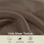 Kitchen Curtains 24 Inch Length Tier 2 Pieces, Chocolate Sheer Curtain Solid - Image 3