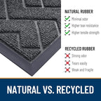OLANLY Front Door Mat Outside 71x47, All-Season Absorbent Rubber Doormat | Grey - Image 5