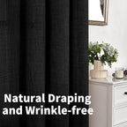 Extra Long Black Linen Curtains Linen 95 Inch Length - Image 8
