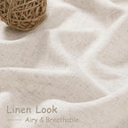 Beige Cafe Curtains 24 Inch Length Linen Blend Privacy Cortinas para Cocina - Image 4