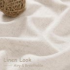 30 Inch Beige Curtains for Kitchen Linen Blend Rustic Farmhouse Short Curtain - Image 4