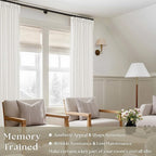 Beige White 120 Inch Curtains High Ceiling Tall Curtains 2 Panels | Pinch - Image 2